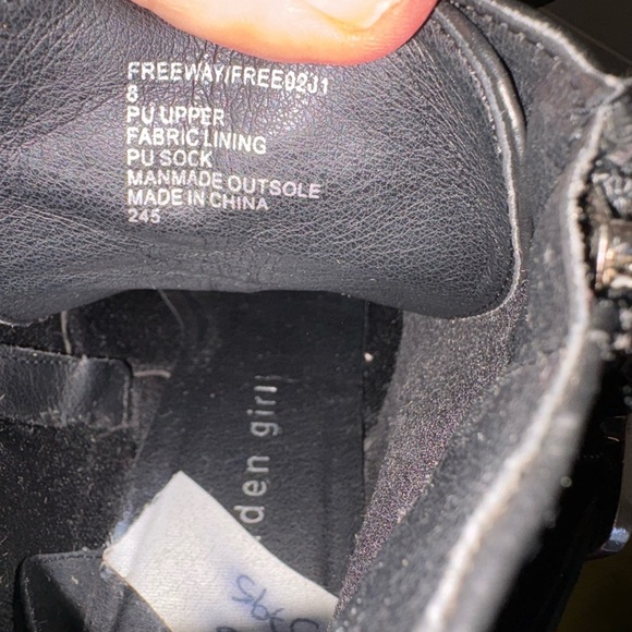 Madden Girl Black Combat Moto Boots Faux Leather Chunky Heel women's size 8 - Picture 6 of 6